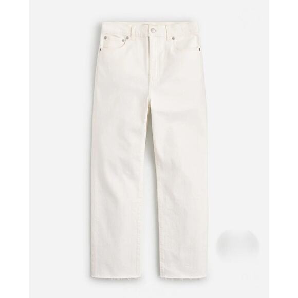 MADEWELL The '90s Straight VintageCrop Jean 25 Tile White Raw Hem High Rise NWT - Picture 2 of 8